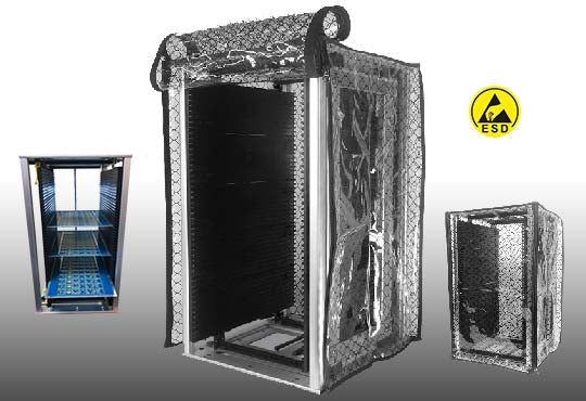 ESD PCB Magazine Rack Dust Covers ESD PCB Magazine Rack Dust Covers